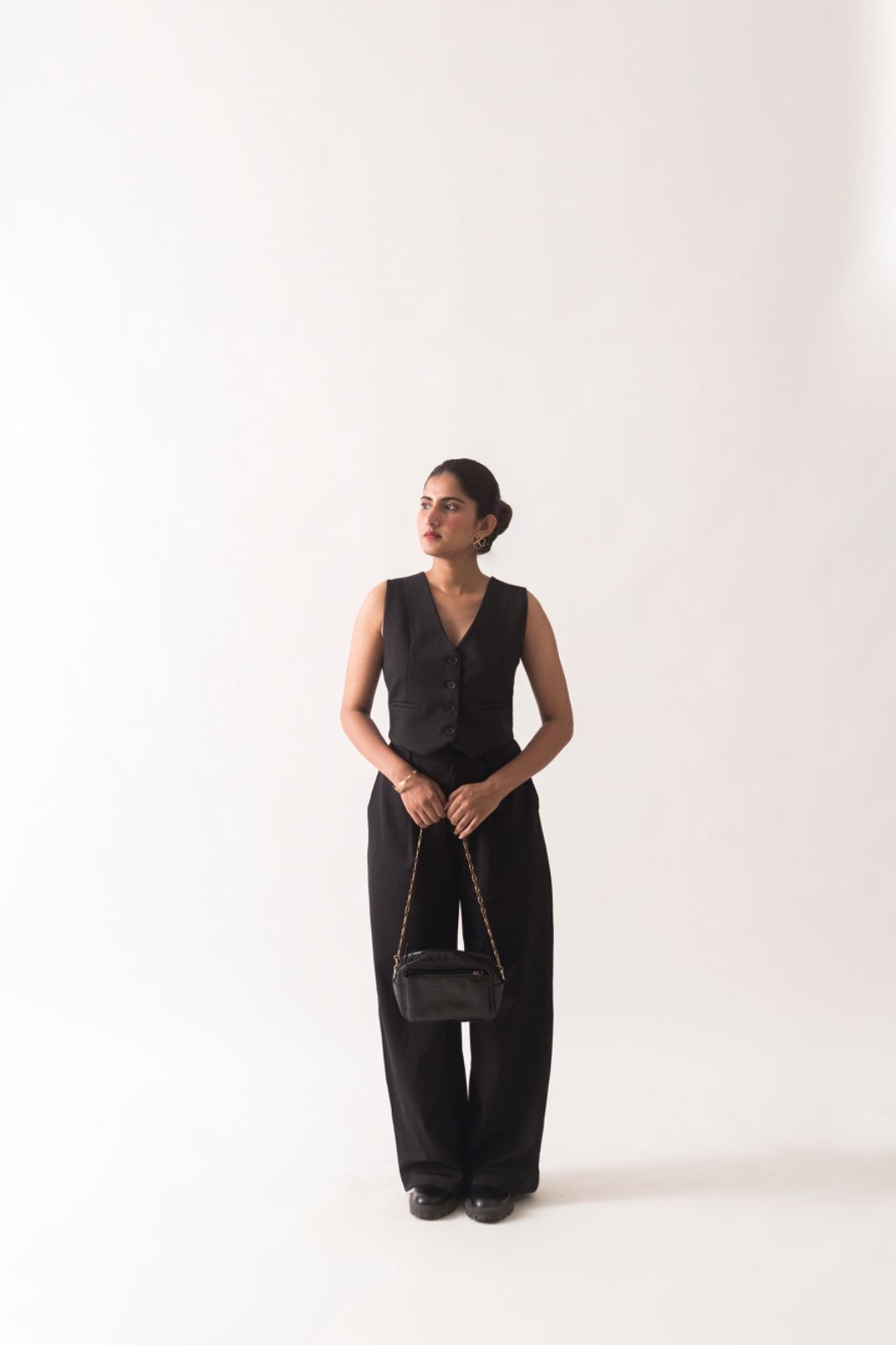 Black tailored vest and trouser set